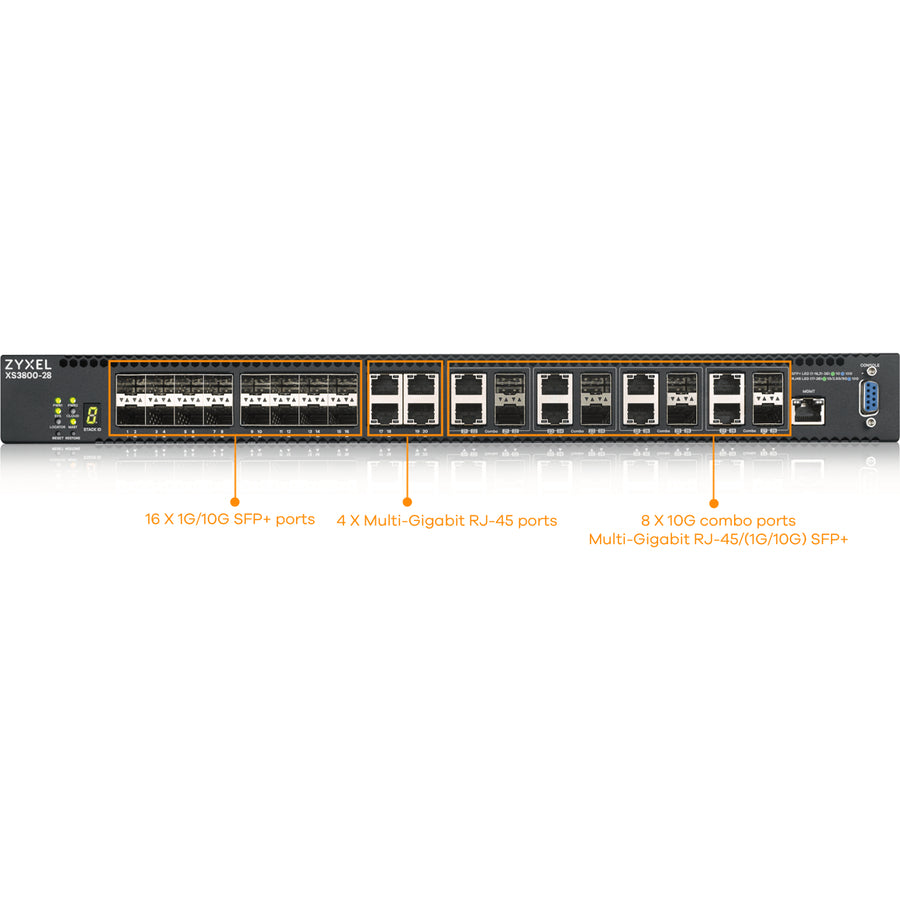 ZYXEL 28-port 10GbE L2+ Managed Switch XS3800-28
