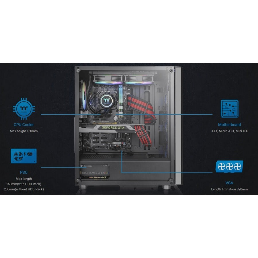 Thermaltake V250 TG ARGB Mid-Tower Chassis CA-1Q5-00M1WN-00