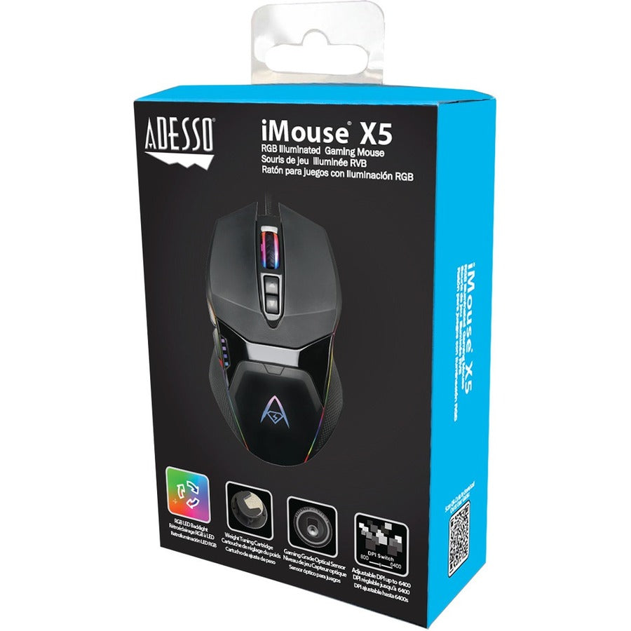 iMouse X5 - 6400 DPI, RGB illuminated Gaming Mouse IMOUSE X5