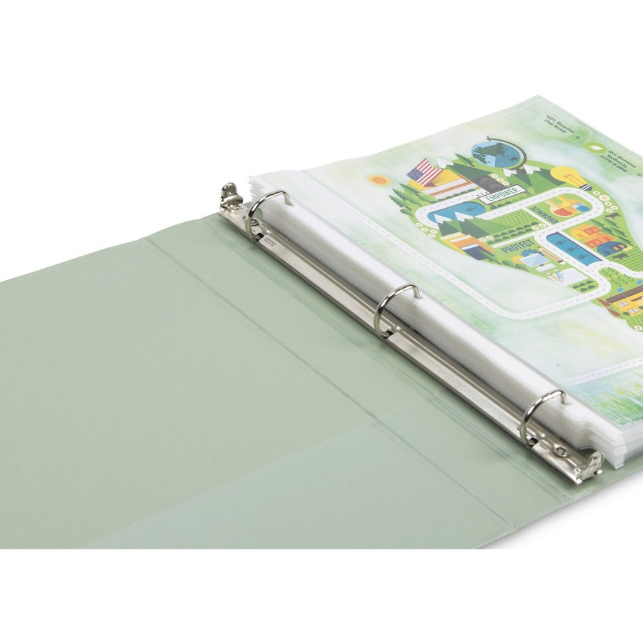 Samsill Plant-Based Durable 1 Inch 3 Ring Binders, Made in the USA, Fashion Clear View Binders, Up to 25% Plant-Based Plastic, Assorted, 4 Pack (MP46939) MP46939