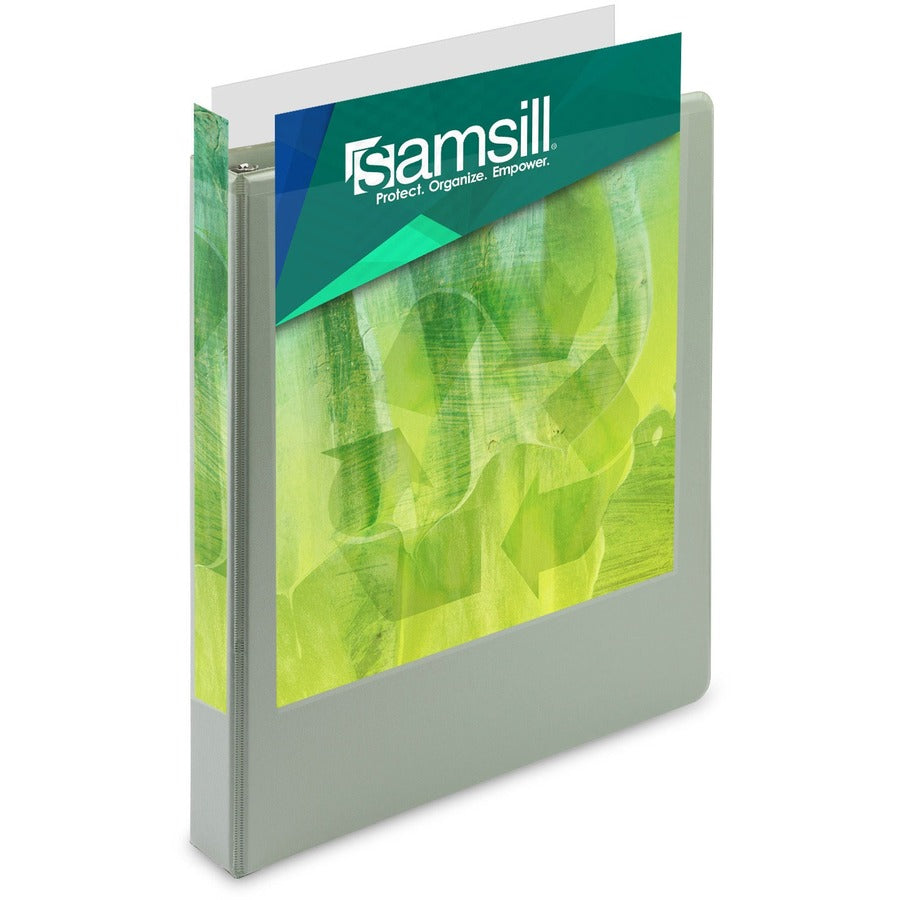 Samsill Plant-Based Durable 1 Inch 3 Ring Binders, Made in the USA, Fashion Clear View Binders, Up to 25% Plant-Based Plastic, Assorted, 4 Pack (MP46939) MP46939