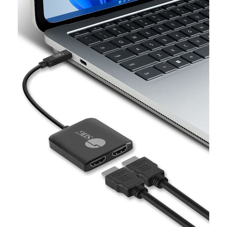 SIIG 1x2 USB-C to HDMI 4K60 MST Hub Splitter CE-DP0T11-S1