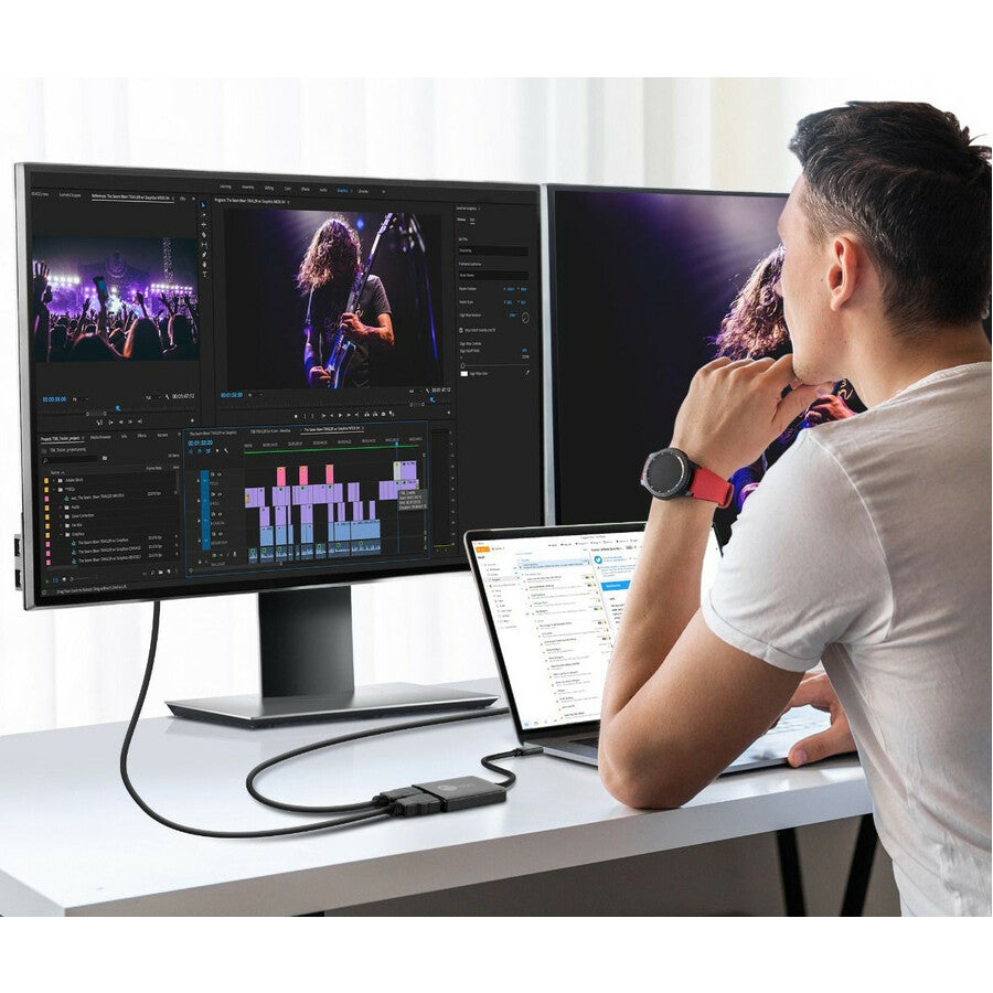 SIIG 1x2 USB-C to HDMI 4K60 MST Hub Splitter CE-DP0T11-S1