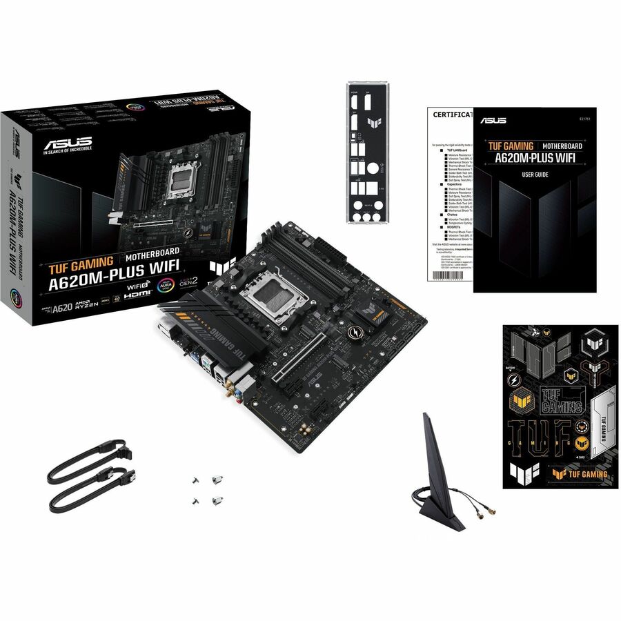 TUF A620M-PLUS WIFI Gaming Desktop Motherboard - AMD A620 Chipset - Socket AM5 - Micro ATX TUF-GAMING-A620M-PLUS WIF