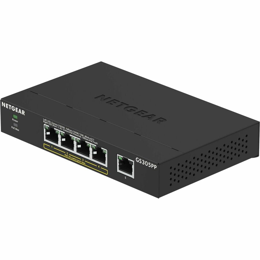 Netgear 5-Port Gigabit Ethernet SOHO Unmanaged Switch with 4 Ports PoE+ (83W) GS305PP-300NAS