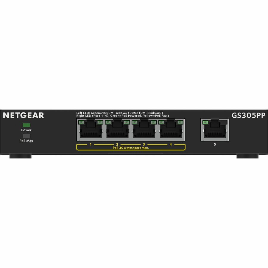 Netgear 5-Port Gigabit Ethernet SOHO Unmanaged Switch with 4 Ports PoE+ (83W) GS305PP-300NAS