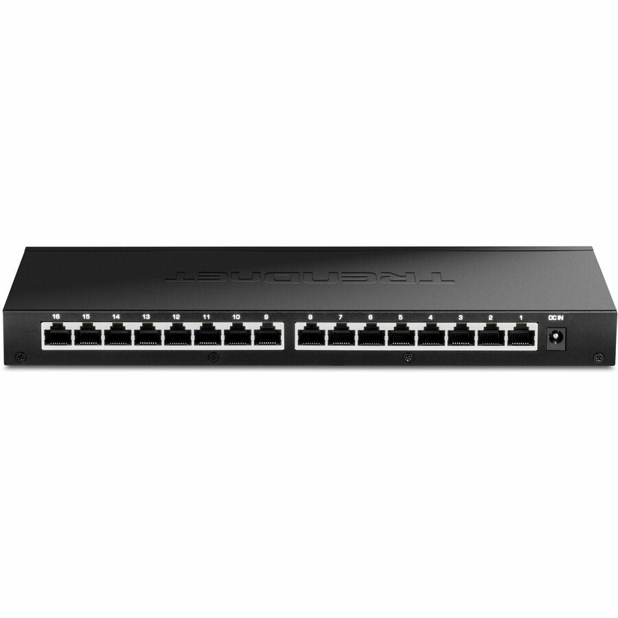 TRENDnet 16-Port Unmanaged 2.5G Desktop Network Ethernet Switch, TEG-S3160, 16 x 2.5Gb RJ-45 Ports, 80Gbps Switching Capacity, NDAA TAA Compliant, Lifetime Protection, Black TEG-S3160