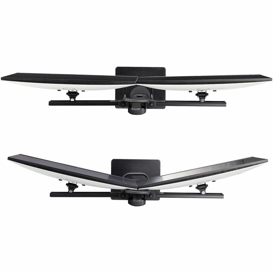 StarTech.com Crossbar Dual Monitor Desk Stand For 27inch Screens, Max Cap 26.4lb, VESA Mount 75x75/100x100, Toolless Height Adjustment 2MC1S-MONITOR-STAND