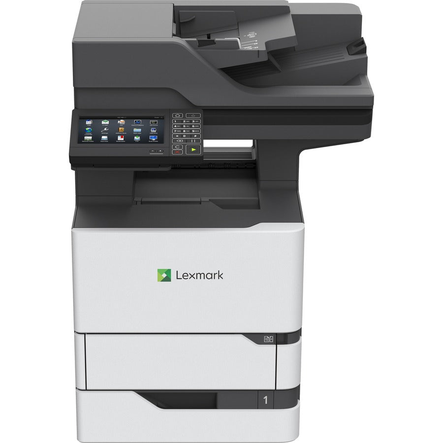 Lexmark MX720 MX722ade Laser Multifunction Printer-Monochrome-Copier/Fax/Scanner-70 ppm Mono Print-1200x1200 Print-Automatic Duplex Print-350000 Pages Monthly-650 sheets Input-Color Scanner-600 Optical Scan-Monochrome Fax-Gigabit Ethernet 25B0002