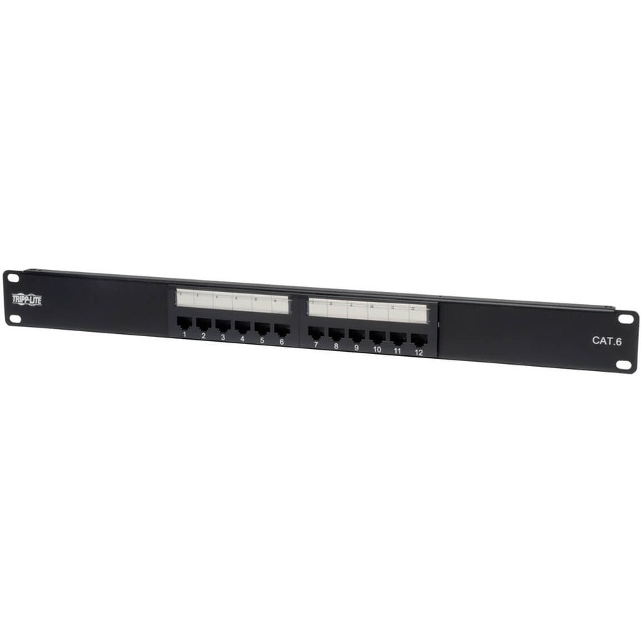 Tripp Lite by Eaton 12-Port 1U Rack-Mount Cat6/Cat5 110 Patch Panel 568B, RJ45 Ethernet, TAA N252-012