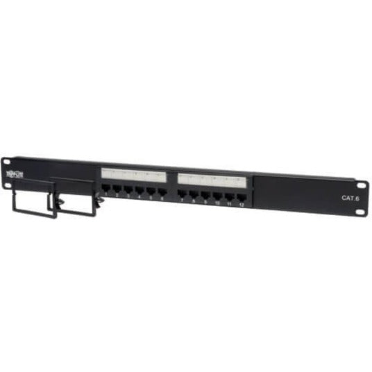 Tripp Lite by Eaton 12-Port 1U Rack-Mount Cat6/Cat5 110 Patch Panel 568B, RJ45 Ethernet, TAA N252-012