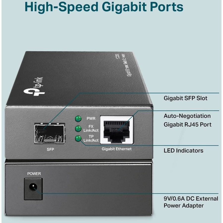 TP-LINK MC220L - Gigabit SFP to RJ45 Fiber Media Converter MC220L