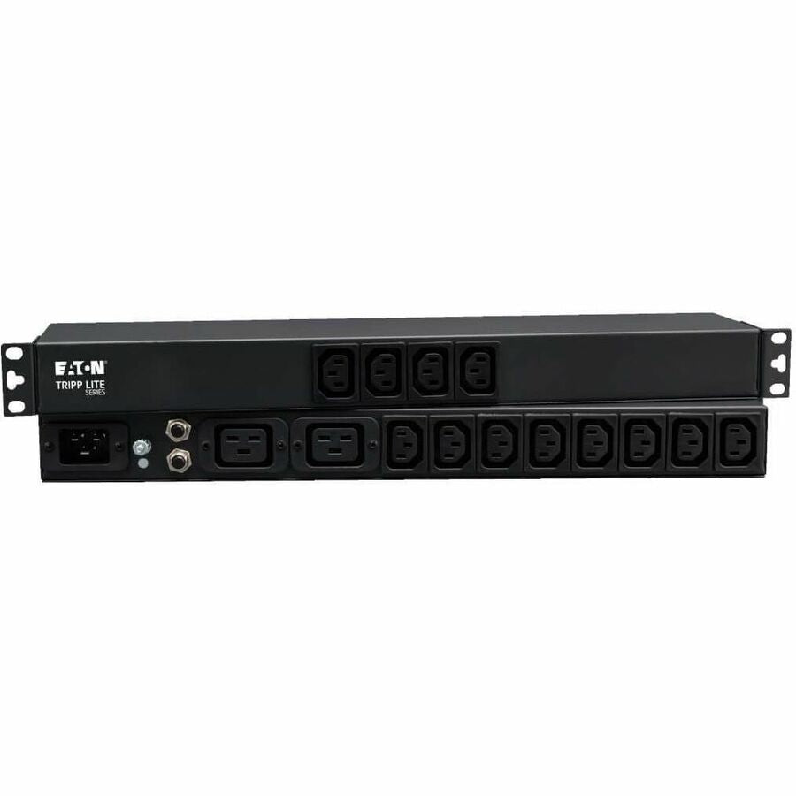 Eaton Tripp Lite Series 1.9-3.8kW Single-Phase 120-240V Basic PDU, 14 Outlets (12 C13 & 2 C19), C20 16A Input, 1U Rack-Mount PDU12IEC