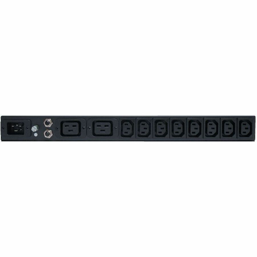Eaton Tripp Lite Series 1.9-3.8kW Single-Phase 120-240V Basic PDU, 14 Outlets (12 C13 & 2 C19), C20 16A Input, 1U Rack-Mount PDU12IEC