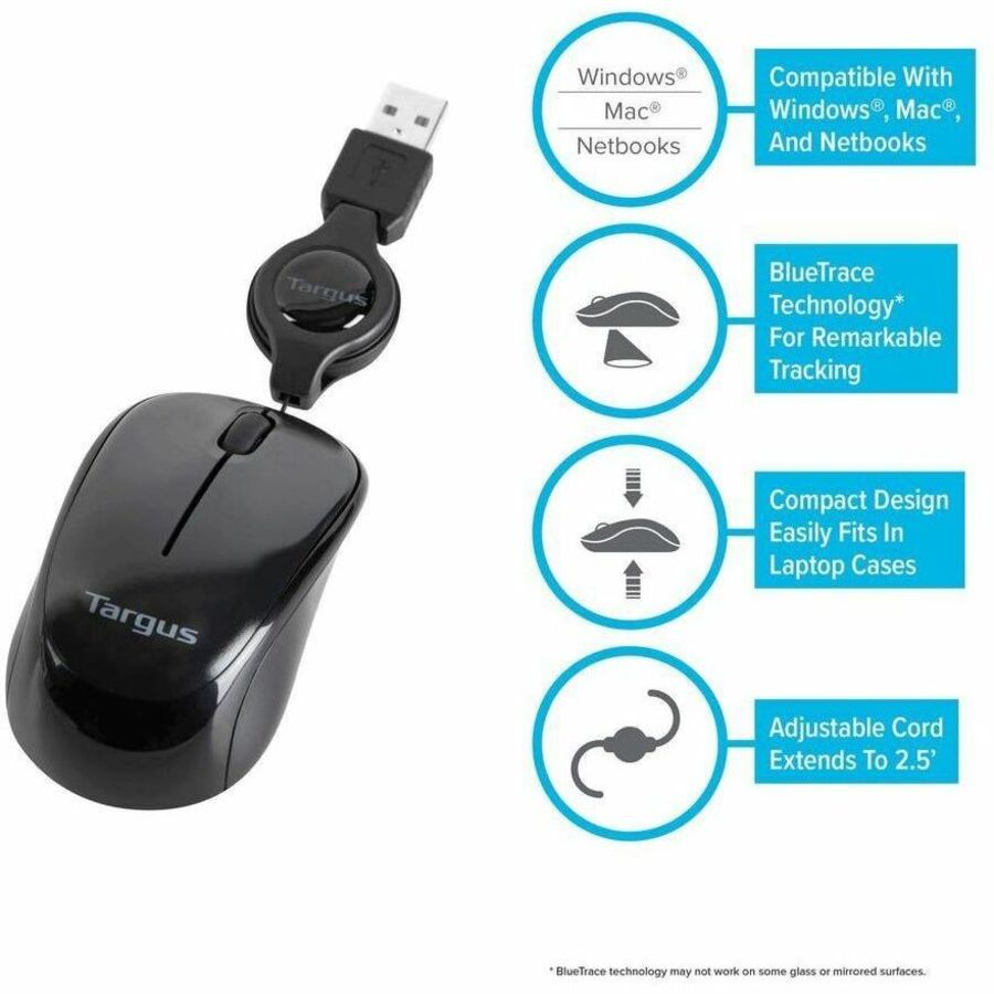 Targus Compact Laptop Mouse AMU75US
