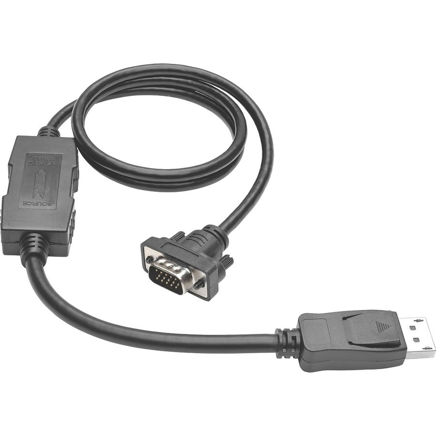 Eaton Tripp Lite Series DisplayPort 1.2 to VGA Active Adapter Cable (DP with Latches to HD15 M/M), 3 ft. (0.9 m), TAA P581-003-VGA-V2