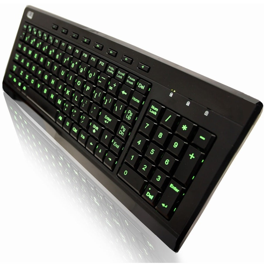Adesso 3-Color Illuminated Compact Multimedia Keyboard AKB-120EB