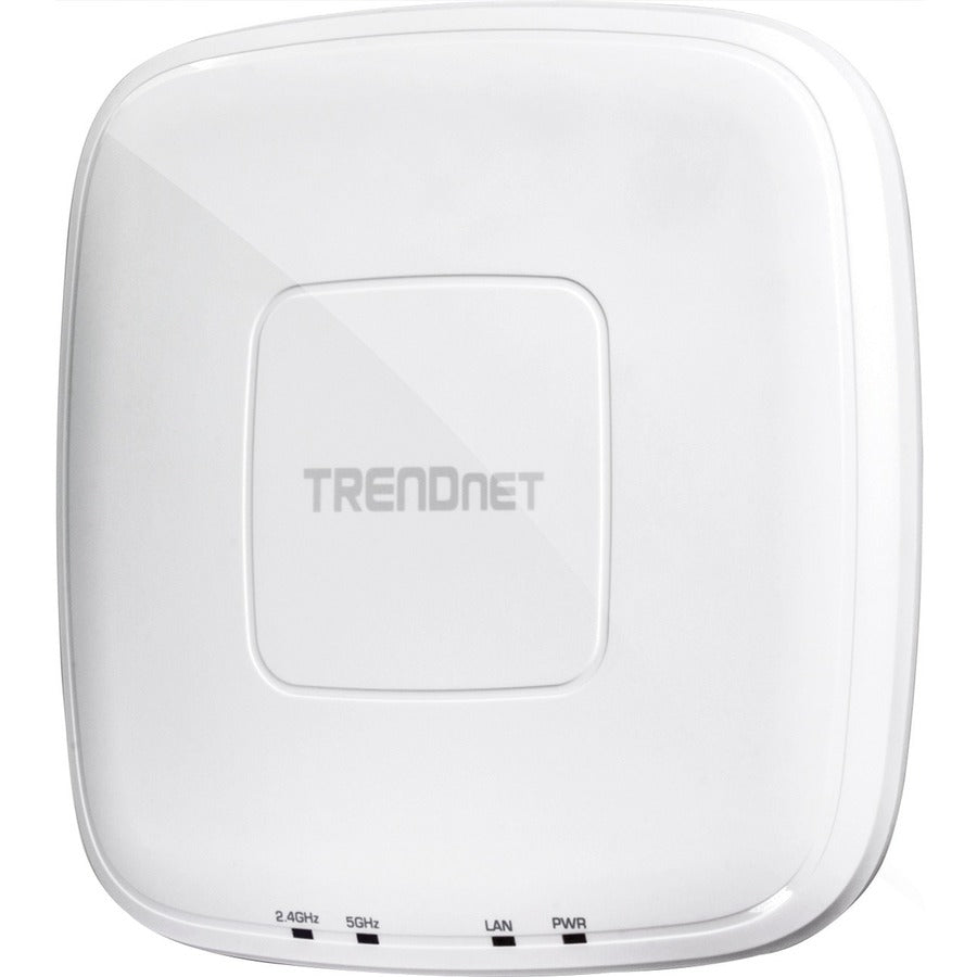 TRENDnet AC1200 Dual Band PoE Indoor Access Point, MU-MIMO, 867 Mbps WiFi AC, 300 Mbps WiFi N Bands, Client Bridge, Repeater Modes, Gigabit PoE LAN Port, Captive Portal For Hotspot, White, TEW-821DAP TEW-821DAP