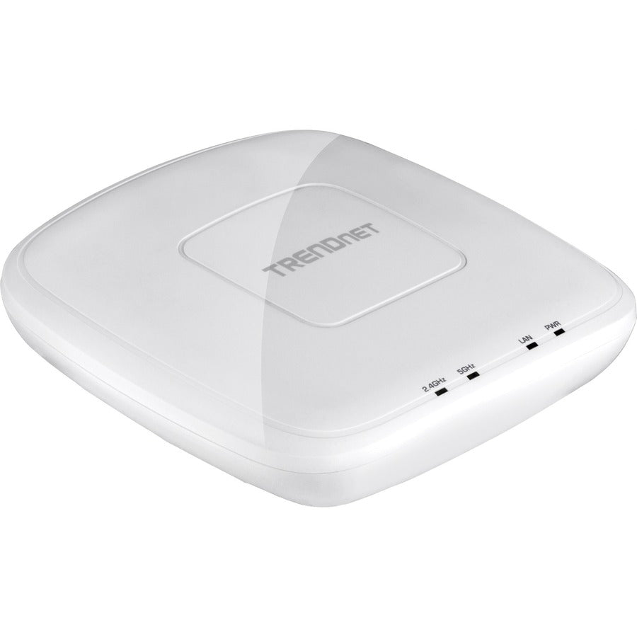 TRENDnet AC1200 Dual Band PoE Indoor Access Point, MU-MIMO, 867 Mbps WiFi AC, 300 Mbps WiFi N Bands, Client Bridge, Repeater Modes, Gigabit PoE LAN Port, Captive Portal For Hotspot, White, TEW-821DAP TEW-821DAP