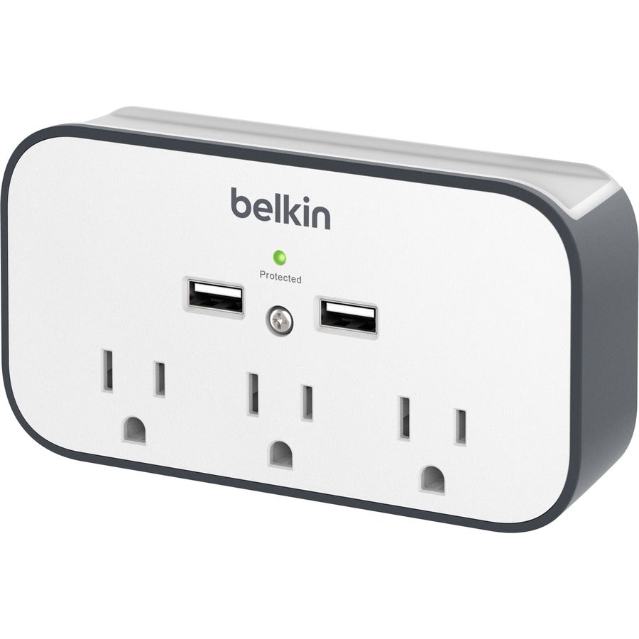 Belkin 3 Outlet Wall Surge Protector - 2 USB Ports for Mobile Devices, Tablets & More - 540 Joules BSV300TTCW