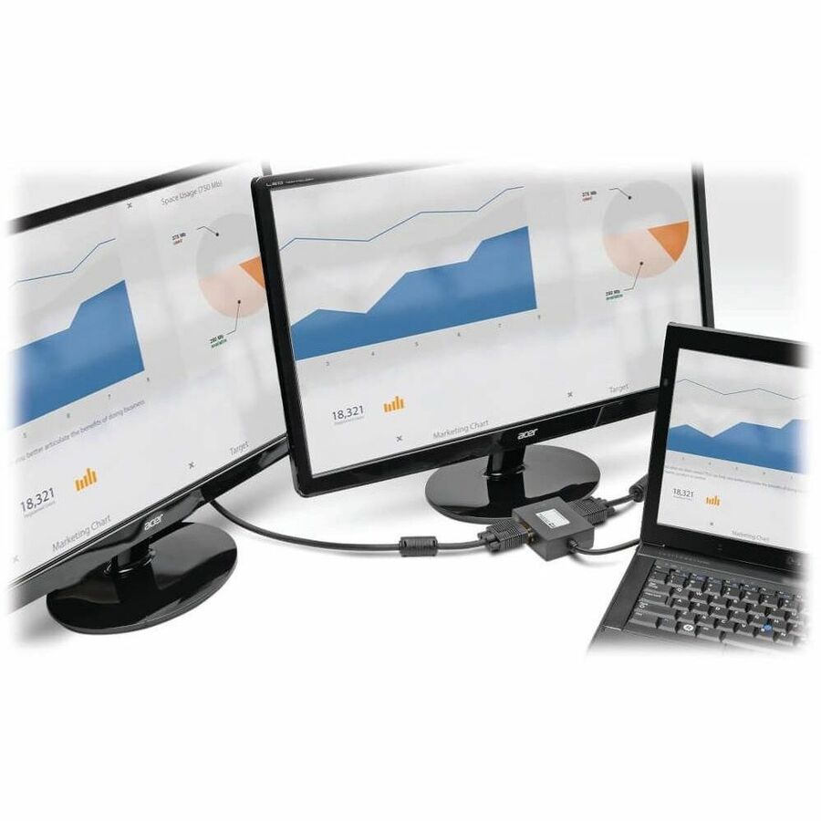 Eaton Tripp Lite Series 2-Port DisplayPort to VGA Hub, DP1.2, TAA B157-002-VGA