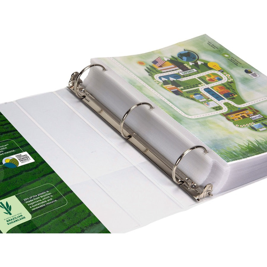Samsill Plant-Based 2 Inch View Binder, 3 Ring Binder, Round Ring, Customizable, White, 4 Pack (I08967) I08967