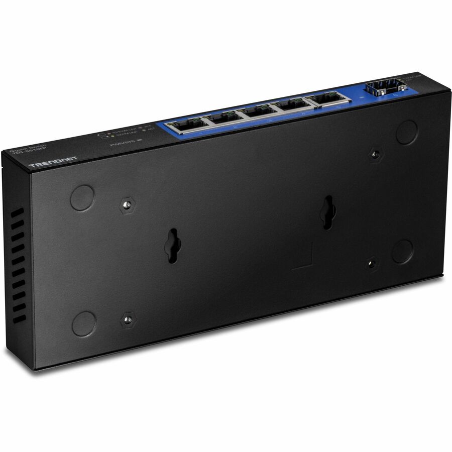 TRENDnet TEG-S51SFP, 5-Port Gigabit Compact Metal Desktop Switch with Gigabit SFP Slot, Fanless Design, Wall Mountable TEG-S51SFP