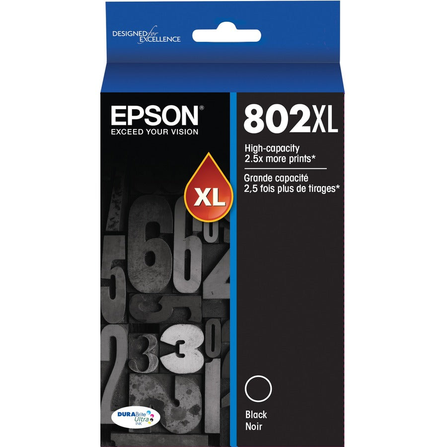 Epson DURABrite Ultra 802XL Original High Yield Inkjet Ink Cartridge - Black - 1 Pack T802XL120-S