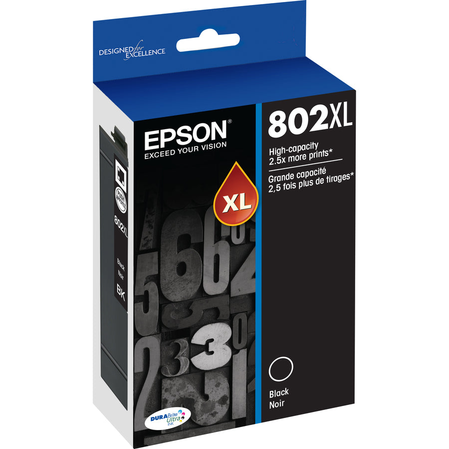 Epson DURABrite Ultra 802XL Original High Yield Inkjet Ink Cartridge - Black - 1 Pack T802XL120-S