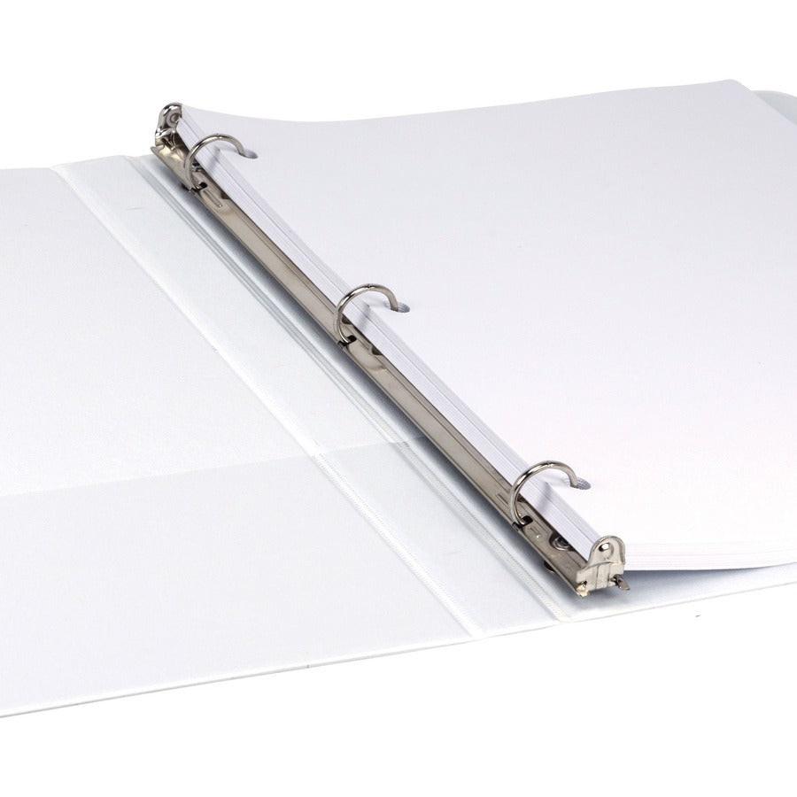 Samsill Durable 3 Ring Binder Made in the USA, 0.5-Inch Round Ring Binder, Holds 100 Sheets, Customizable Clear View Cover, White, 8 Pack (S88417) S88417