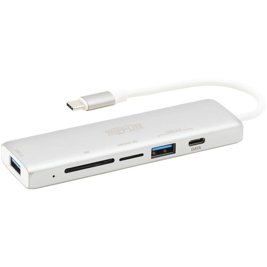 Tripp Lite by Eaton USB-C Multiport Adapter, USB 3.x (5Gbps), USB-A/C Hub Ports, Card Reader, Silver U460-002-2AM-C1