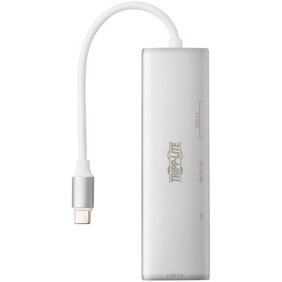Tripp Lite by Eaton USB-C Multiport Adapter, USB 3.x (5Gbps), USB-A/C Hub Ports, Card Reader, Silver U460-002-2AM-C1