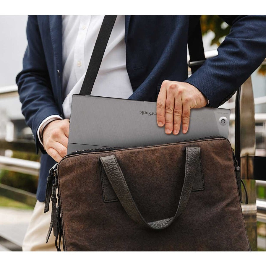 ViewSonic VG1655 15.6 Inch 1080p Portable Monitor with 2 Way Powered 60W USB C, IPS, Eye Care, Dual Speakers, Built-in Stand with Magnetic Cover VG1655