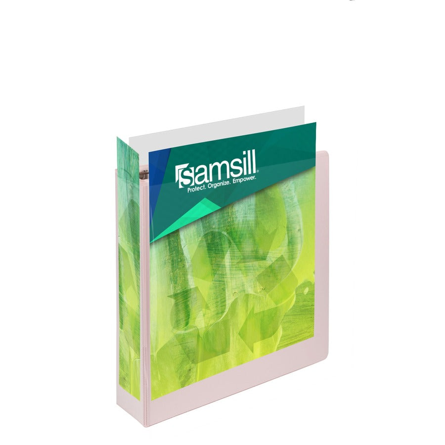 Samsill Plant-Based Durable 2 Inch 3 Ring Binders, Made in the USA, Fashion Clear View Binders, Up to 25% Plant-Based Plastic, Assorted, 4 Pack (MP46969) MP46969