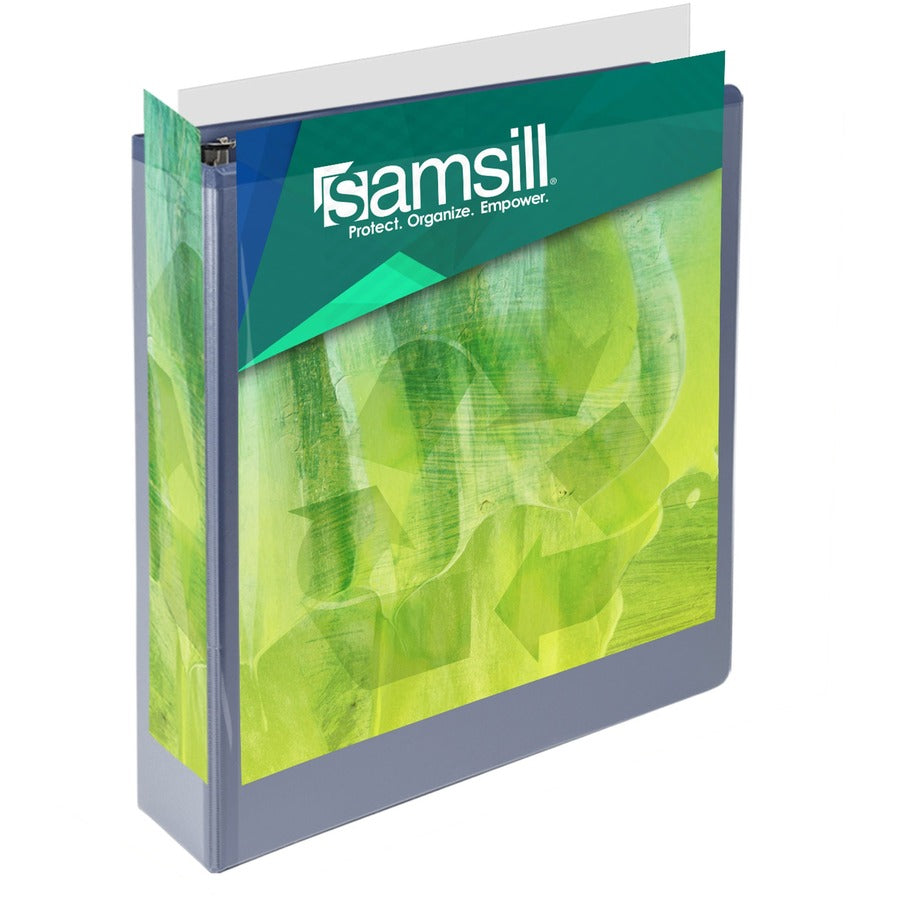 Samsill Plant-Based Durable 2 Inch 3 Ring Binders, Made in the USA, Fashion Clear View Binders, Up to 25% Plant-Based Plastic, Assorted, 4 Pack (MP46969) MP46969