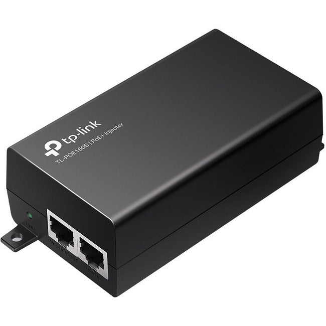 TP-LINK TL-PoE160S - 802.3at/af Gigabit PoE Injector - Non-PoE to PoE Adapter - Supplies PoE (15.4W) or PoE+ (30W) - Plug & Play - Desktop/Wall-Mount - Distance Up to 328 ft. - UL Certified - Black TL-POE160S
