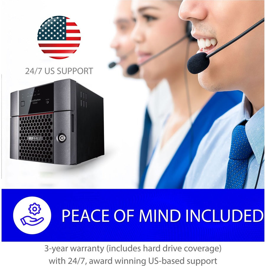 BUFFALO TeraStation 3220 2-Bay SMB 4TB (2x2TB) Desktop NAS Storage w/ Hard Drives Included TS3220DN0402