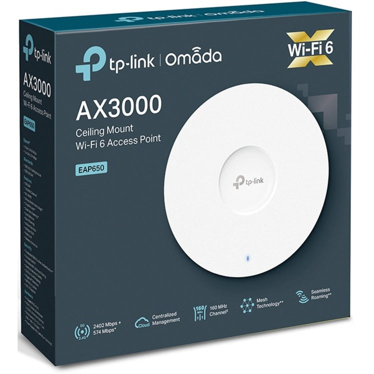 TP-Link EAP650 - Omada WiFi 6 AX3000 Wireless Gigabit Ceiling Mount Access Point EAP650