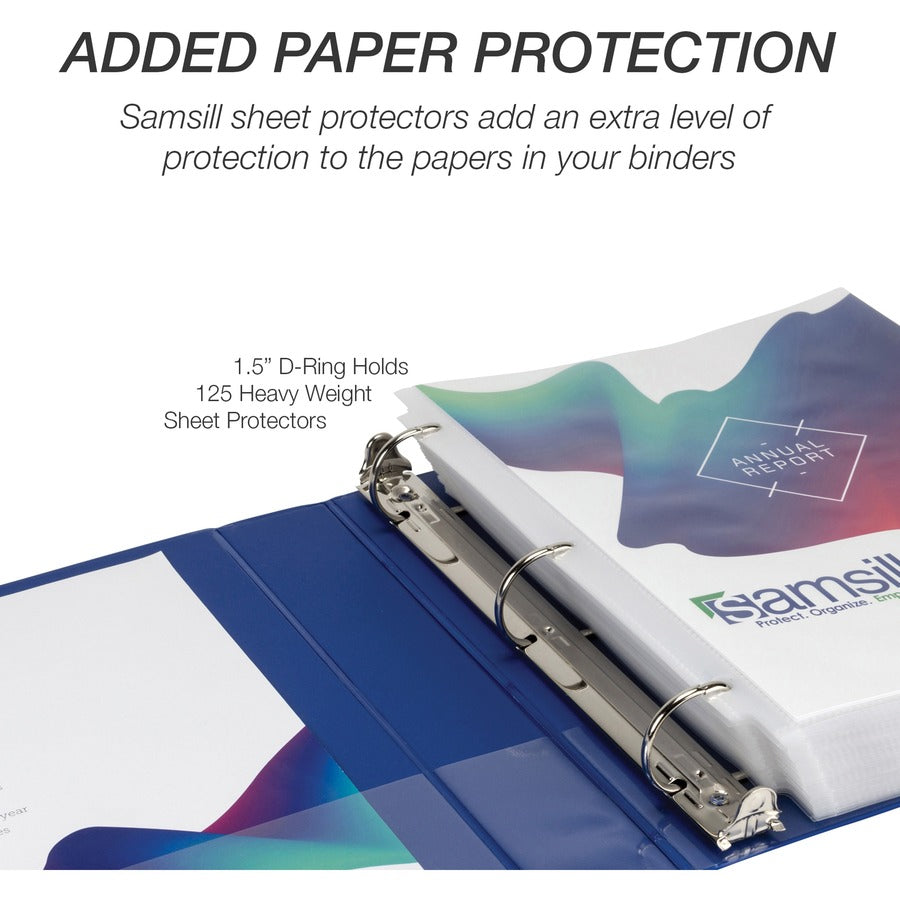 Samsill Durable 1.5 Inch Binder, Made in the USA, D Ring Customizable Clear View Binder, Fashion Assortment, 4 Pack, Each Holds 350 Page (MP46459) MP46459