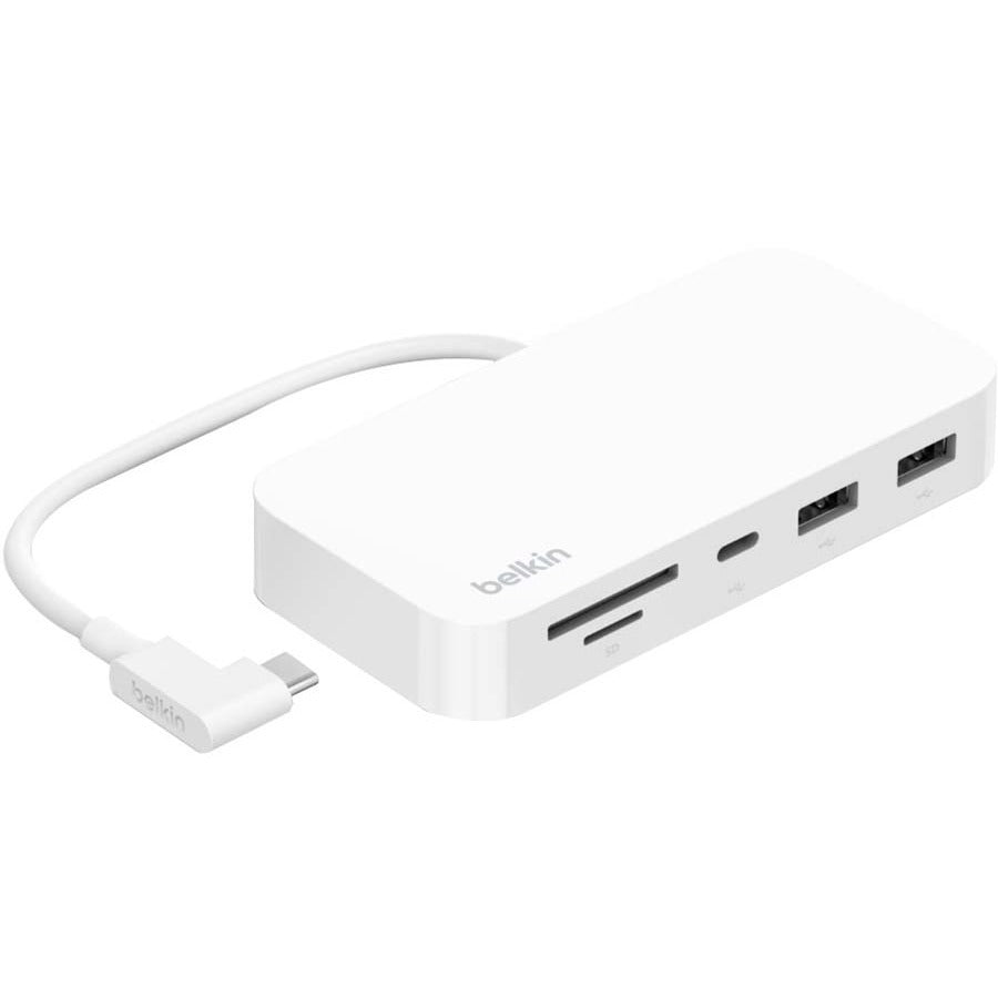Belkin USB-C 6-in-1 Hub with Mount - USB-C Docking Station with Micro SD Card Reader - Compatible w/ MacBook, Chromebook INC011TTWH