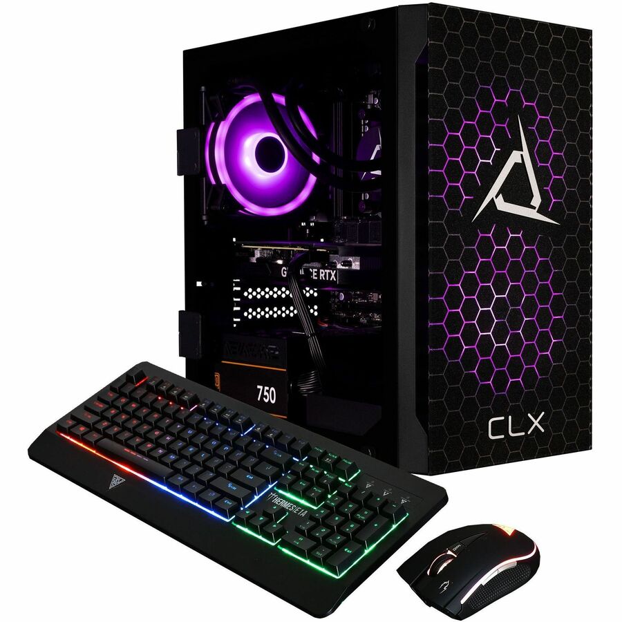 CLX SET TGMSETRTA3503BM Gaming Desktop Computer - AMD Ryzen 7 7700X - 32 GB - 2 TB HDD - 1 TB SSD - Mid-tower - Matte Black TGMSETRTA3503BM
