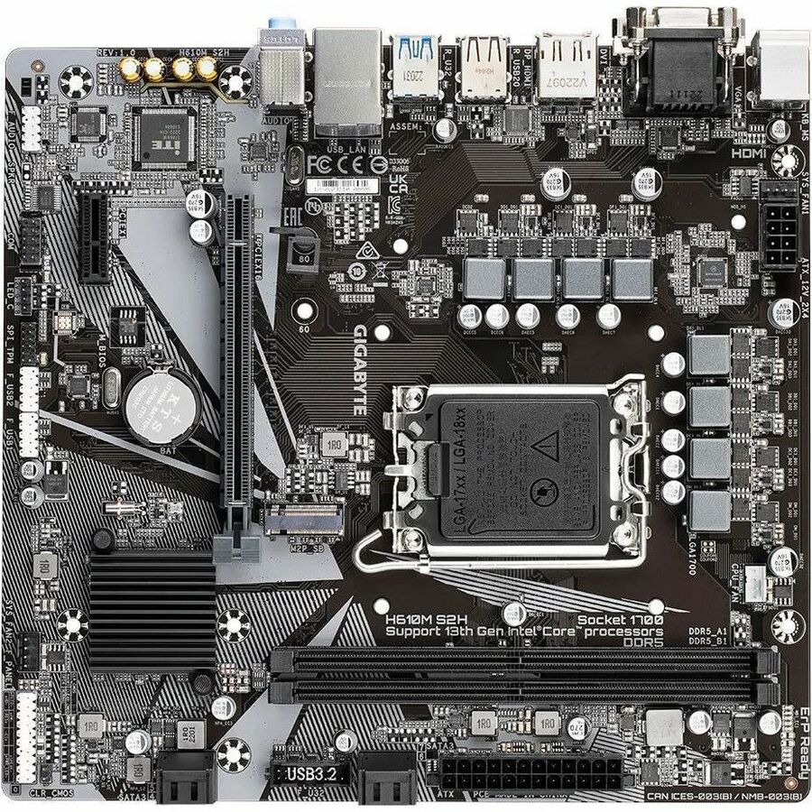 Gigabyte Ultra Durable H610M S2H Gaming Desktop Motherboard - Intel H610 Chipset - Socket LGA-1700 - Micro ATX H610M S2H