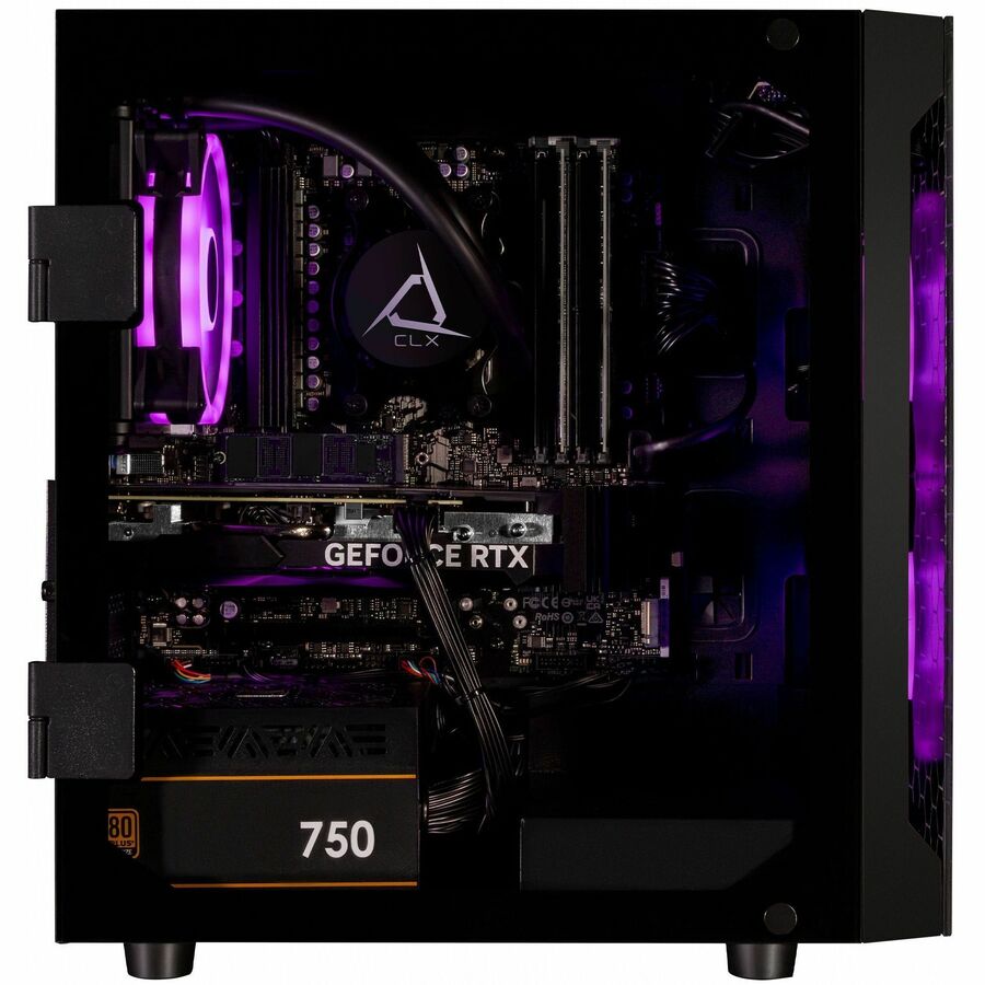 CLX SET TGMSETRTA3503BM Gaming Desktop Computer - AMD Ryzen 7 7700X - 32 GB - 2 TB HDD - 1 TB SSD - Mid-tower - Matte Black TGMSETRTA3503BM