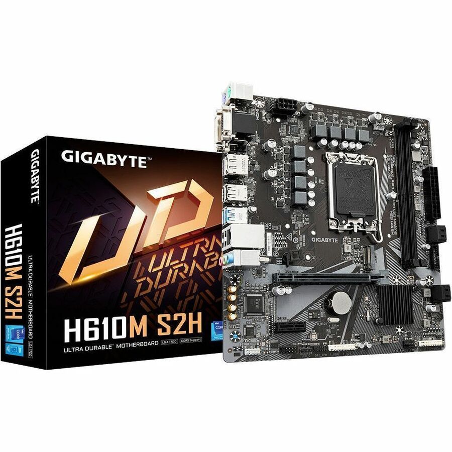 Gigabyte Ultra Durable H610M S2H Gaming Desktop Motherboard - Intel H610 Chipset - Socket LGA-1700 - Micro ATX H610M S2H