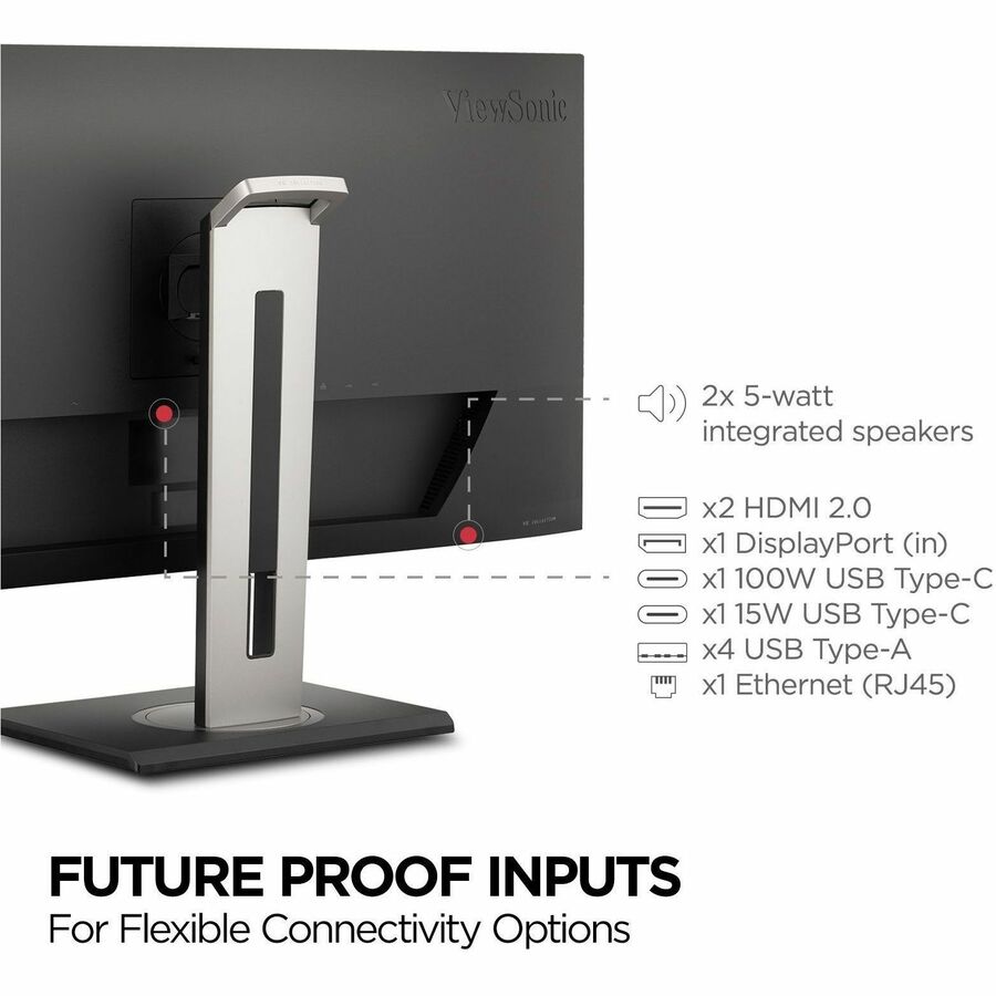 ViewSonic VG3456A 34 Inch 21:9 UltraWide QHD 1440p IPS Monitor with Ergonomic Design, 100W USB C, Docking Built-In, Gigabit Ethernet RJ54 for Home and Office VG3456A