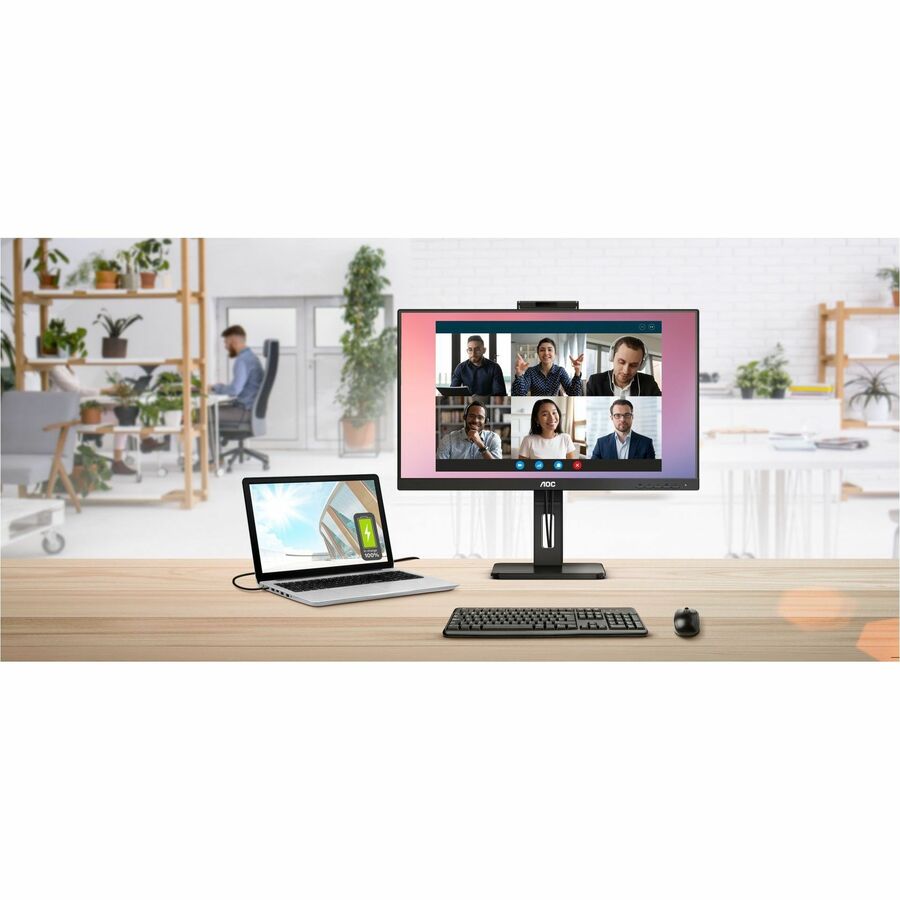 AOC Q27P3CW 27" Class Webcam UW-UXGA LCD Monitor - 16:9 - Textured Black Q27P3CW