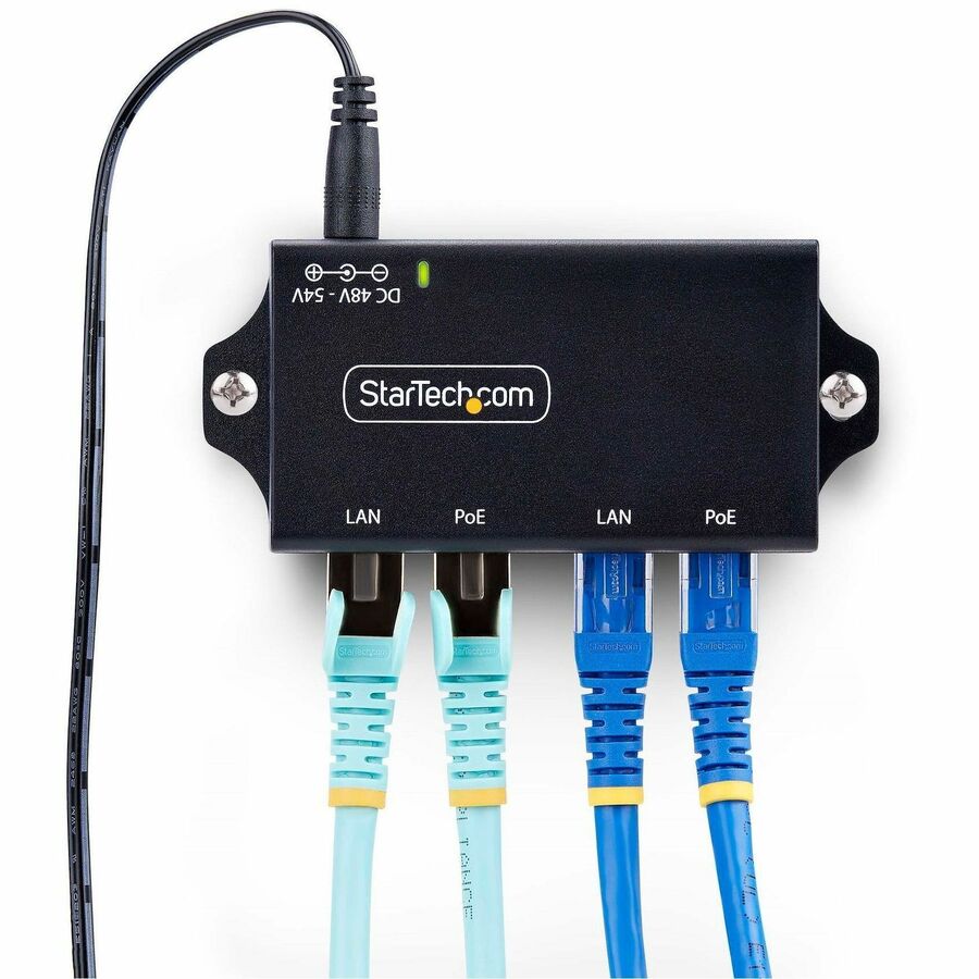 StarTech.com 2-Port PoE+ Injector, 10/100/1000Mbps, PoE/PoE+ (802.3af/802.3at), 30 Watt, 1Gbps Ethernet, Wall Mountable, Unmanaged AF221C-POE-INJECTOR