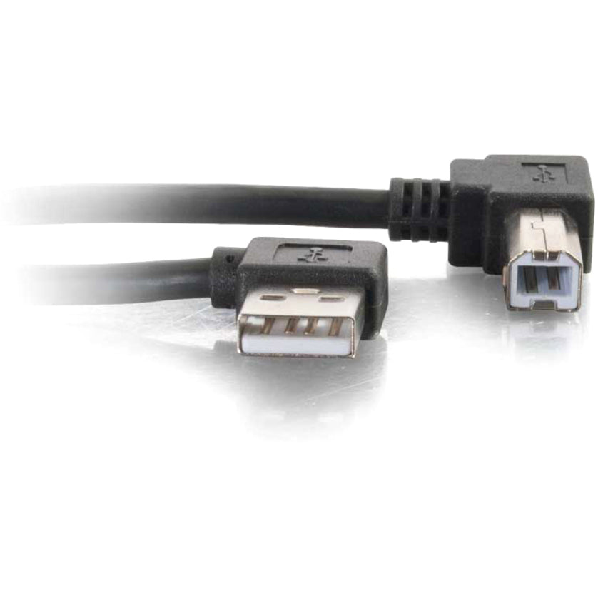 C2G 5m USB 2.0 Right Angle A/B Cable - Black (16.4ft) 28112