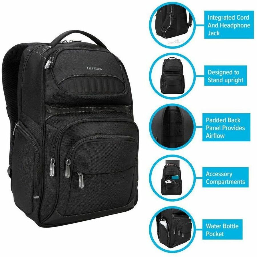 Targus Carrying Case for 16" Notebook - Black with Earphone Jack in strap TSB705US
