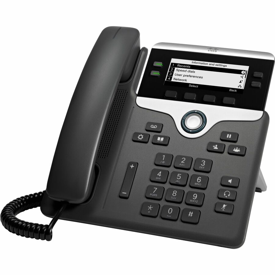 Cisco 7841 IP Phone - Corded - Tabletop, Wall Mountable - Black - TAA Compliant CP-7841-3PCC-K9=